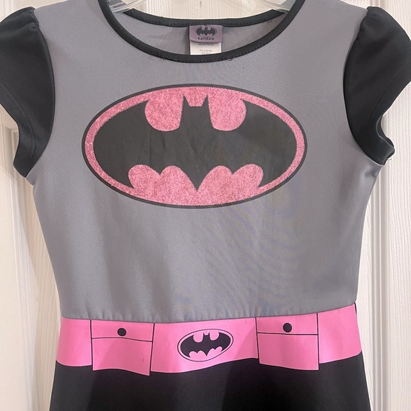 Batman Batgirl Costume Dress‎ Girls Large Gray Black Pink Stretchy Superhero - Picture 2 of 10